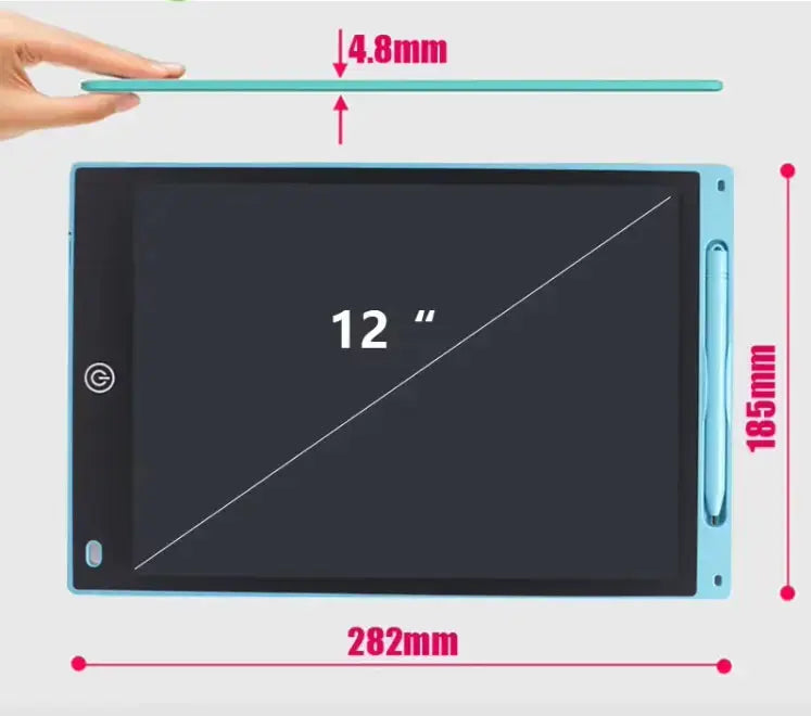 Ardoise Magique LCD 12" – Écriture Sans Papier, Effaçable, Portable et Écologique Ardoises Magiques
