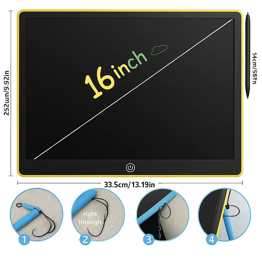 Ardoise à dessin LCD 16 pouces avec ficelle Ardoises Magiques