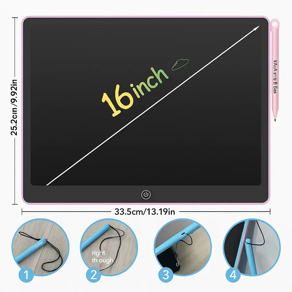 Ardoise à dessin LCD 16 pouces avec ficelle Ardoises Magiques