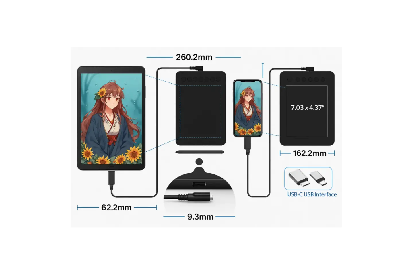 XPPen-Tablette graphique Deco mini7 V2 ardoises magiques